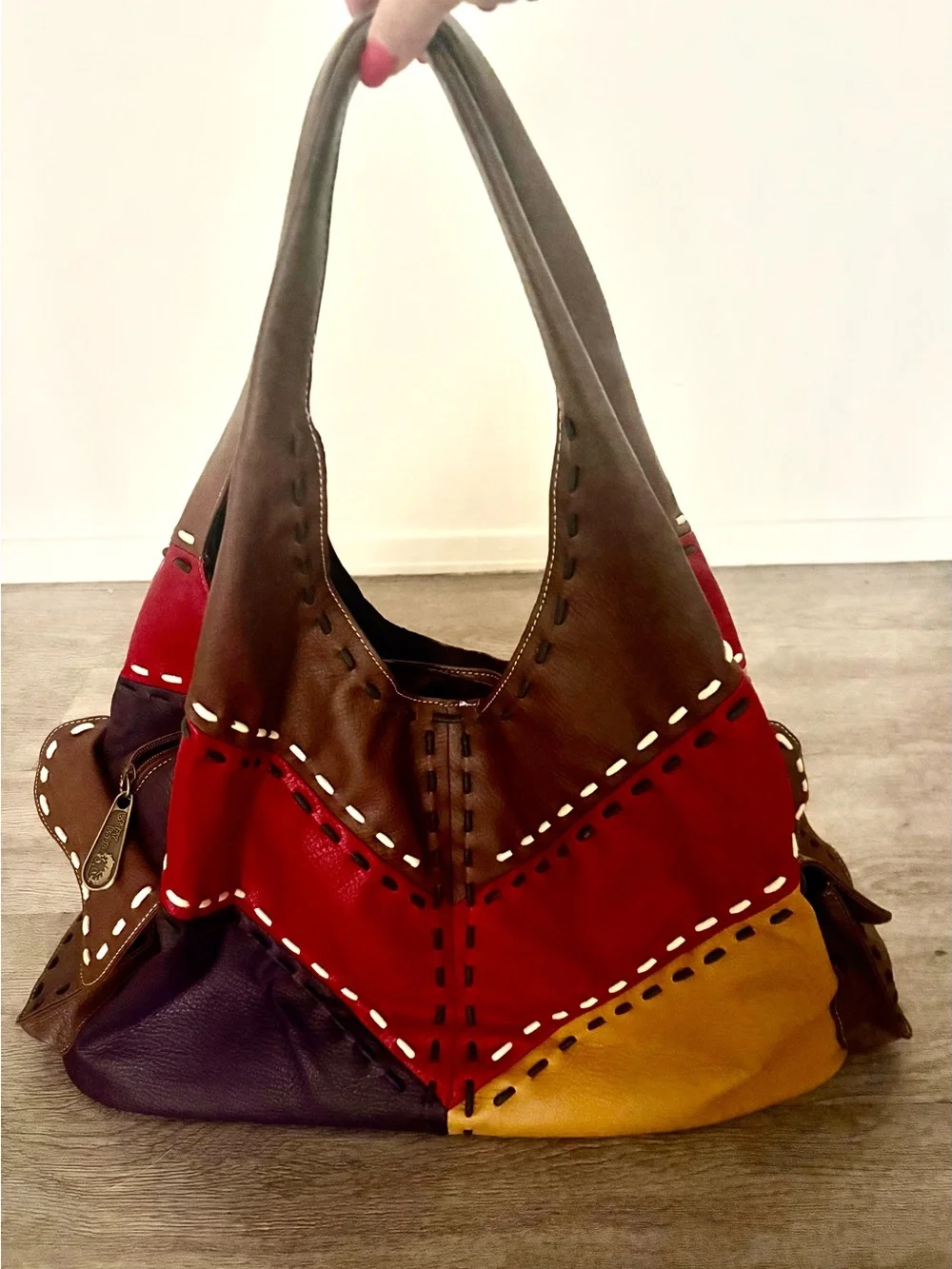 Betty Boop Y2K Multicolor Leather Hobo Bag Slouchy Large
